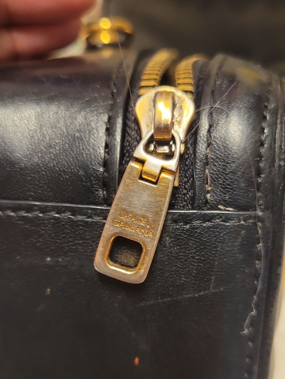 Dolce & Gabbana Black Quilted Leather Crossbody with Gold DG Logo - Picture 9 of 11